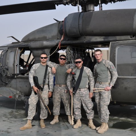 Jonathan with his unit during deployment